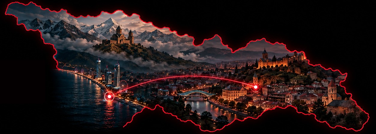 საქართველოს რუკა — ბათუმიდან თბილისამდე